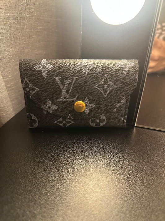 Black/Grey Monogram Snap Pouch