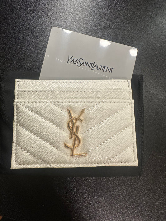 White/Gold Y $ Card Holder