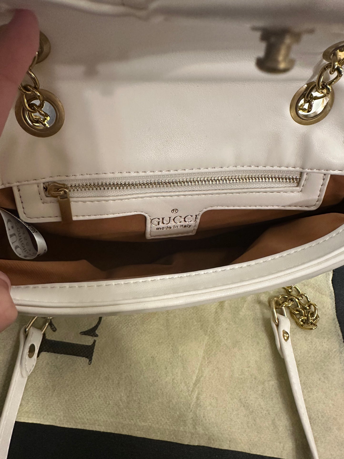 White Double G Mont Quilted Shoulder Bag (Small)