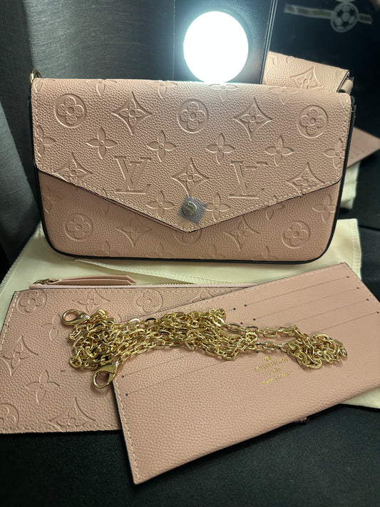 Pink Monogram Wallet Bag