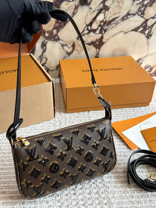 Brown Monogram Bling Canva Crossbody