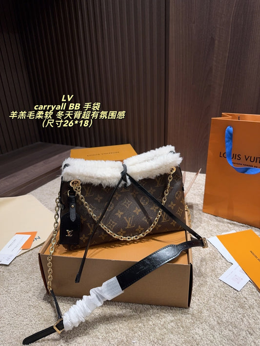 Brown Monogram Fluff Signature Satchel