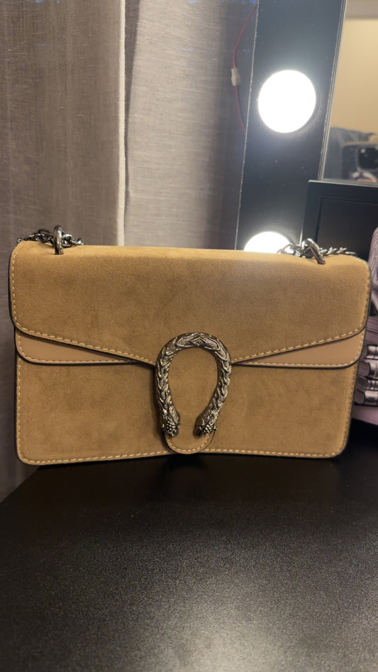 Olive/Light Brown Suede Bag