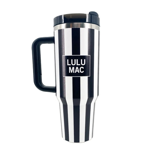 Lulu Mac Black Stripe Tumbler