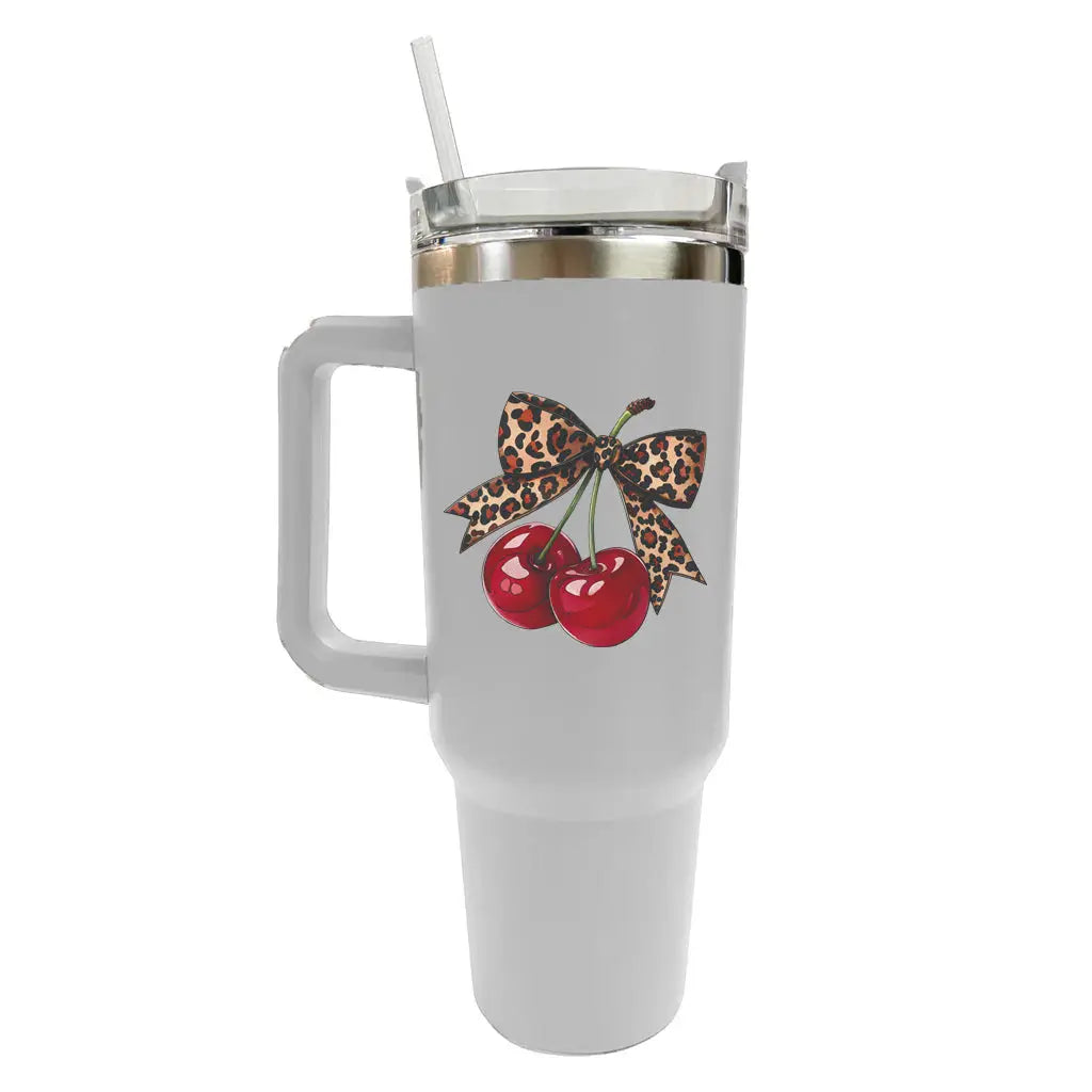 Cherry Leopard Bow Tumbler