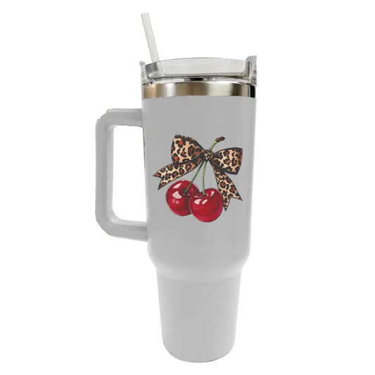 Cherry Leopard Bow Tumbler