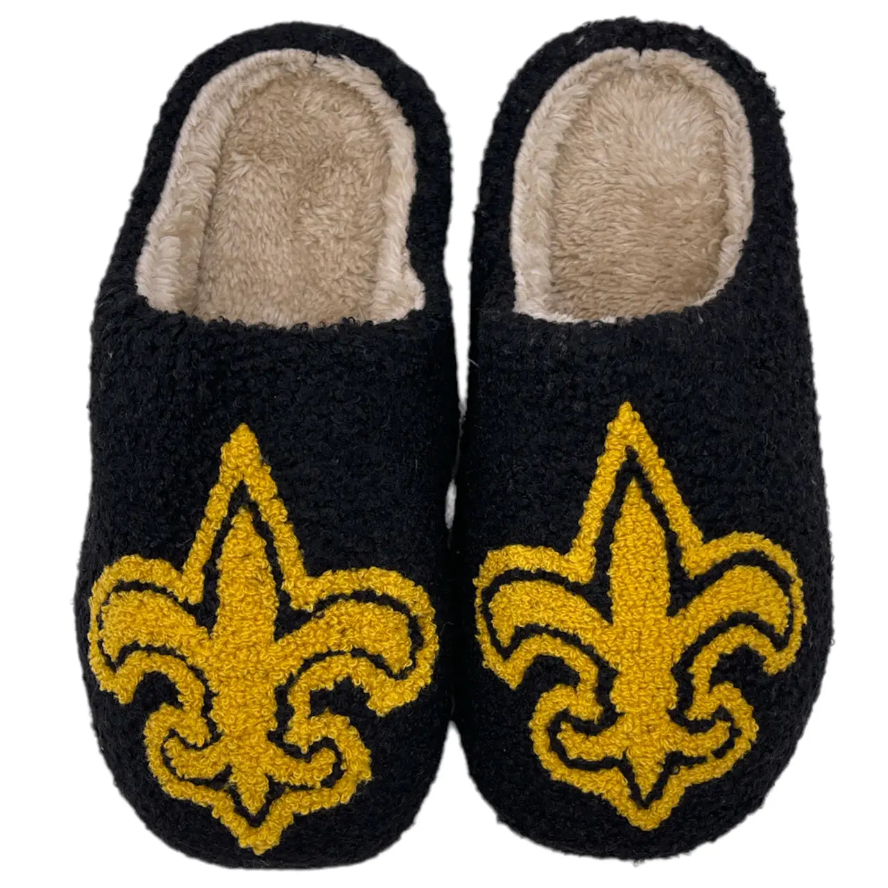 Black Fleur De Lis Slippers