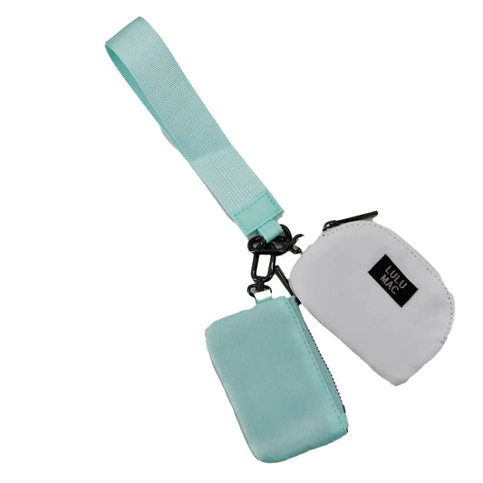 Lulu Mac Mint/White Double Pouch Wristlet