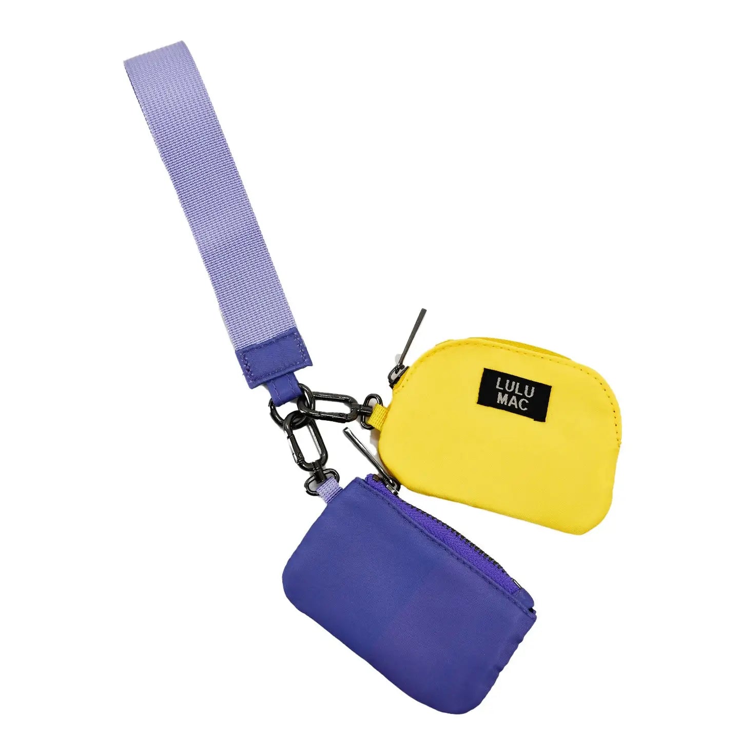 Lulu Mac Purple/Yellow Double Pouch Wristlet