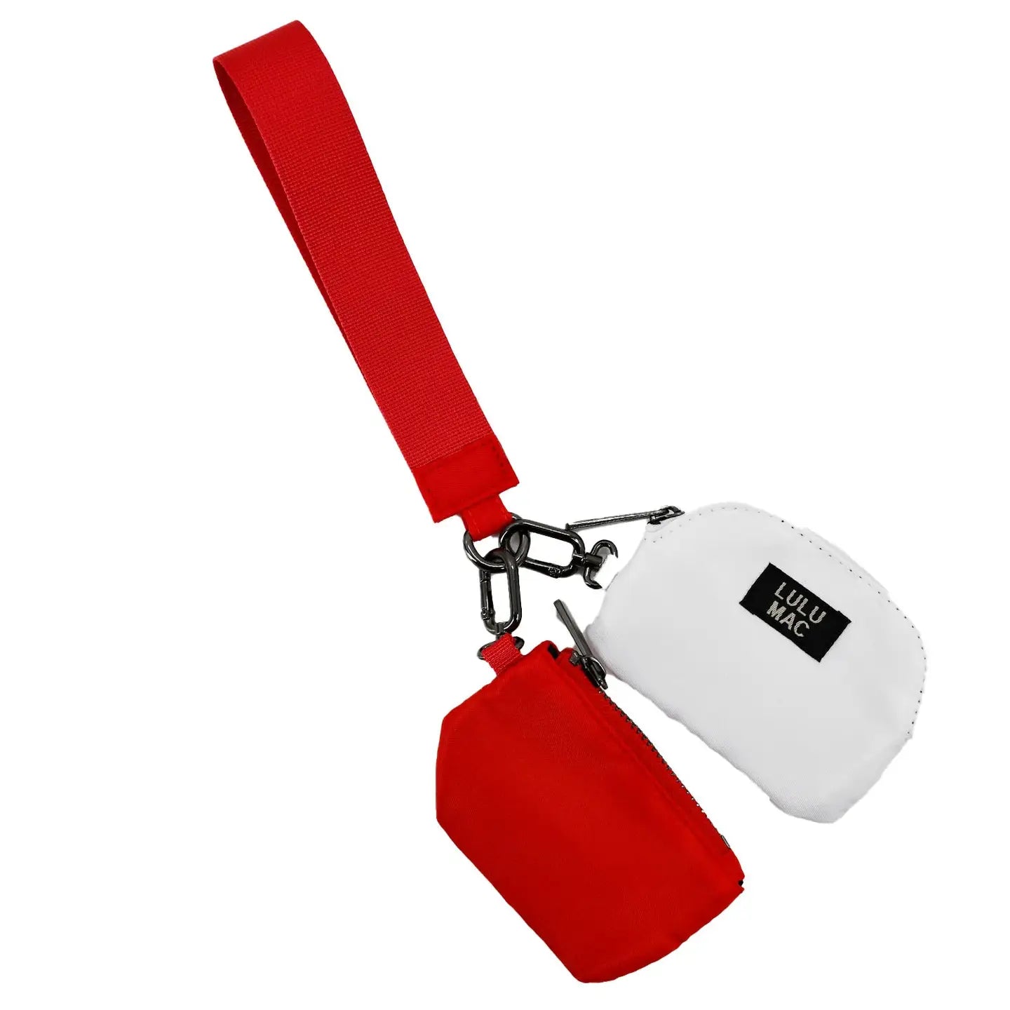 Lulu Mac Red/White Double Pouch Wristlet