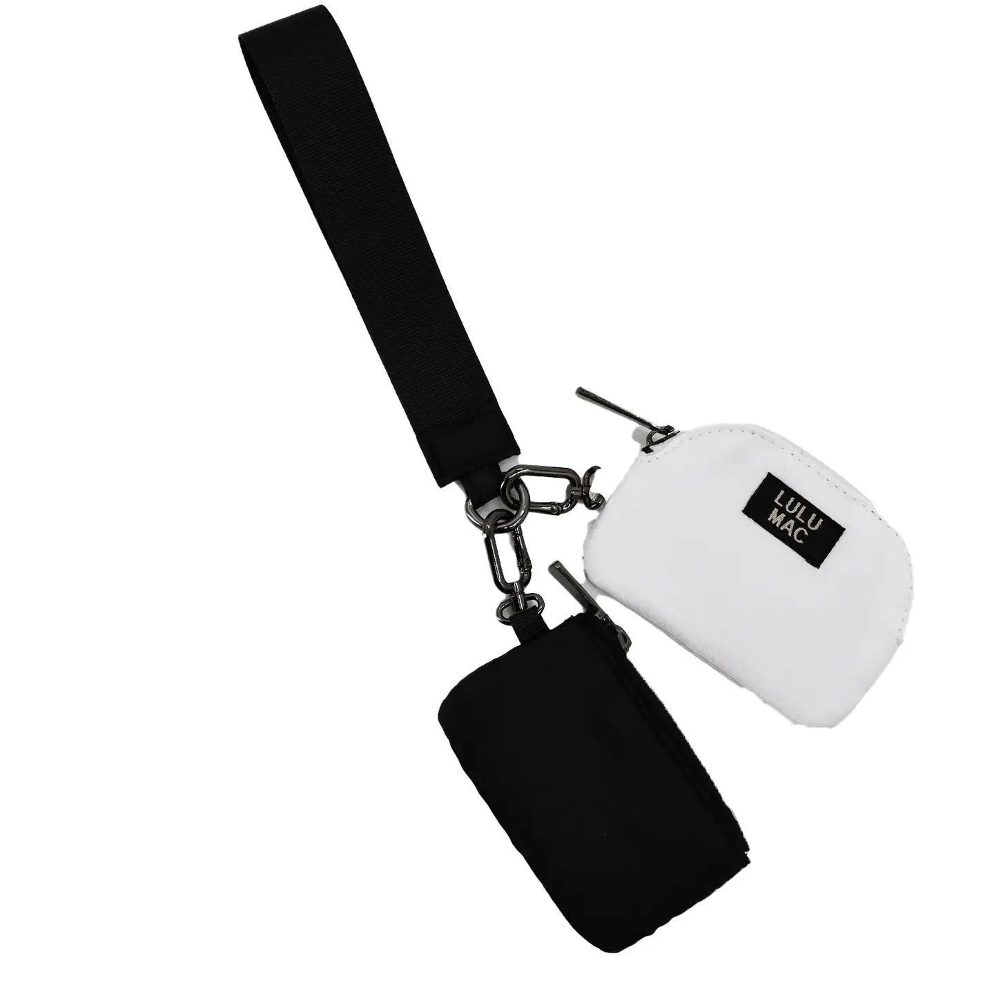 Lulu Mac Black/White Double Pouch Wristlet