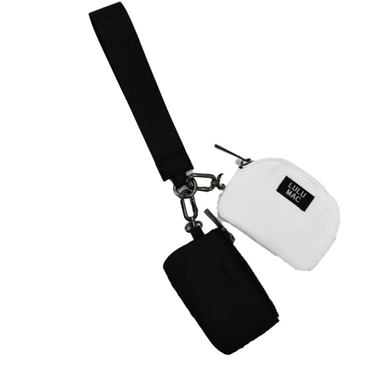 Lulu Mac Black/White Double Pouch Wristlet