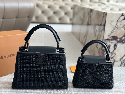 Black Monogram Dazzle Cappuccino Bags