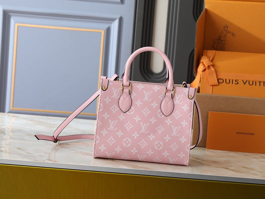 Monogram Pink/White On the Move Totes