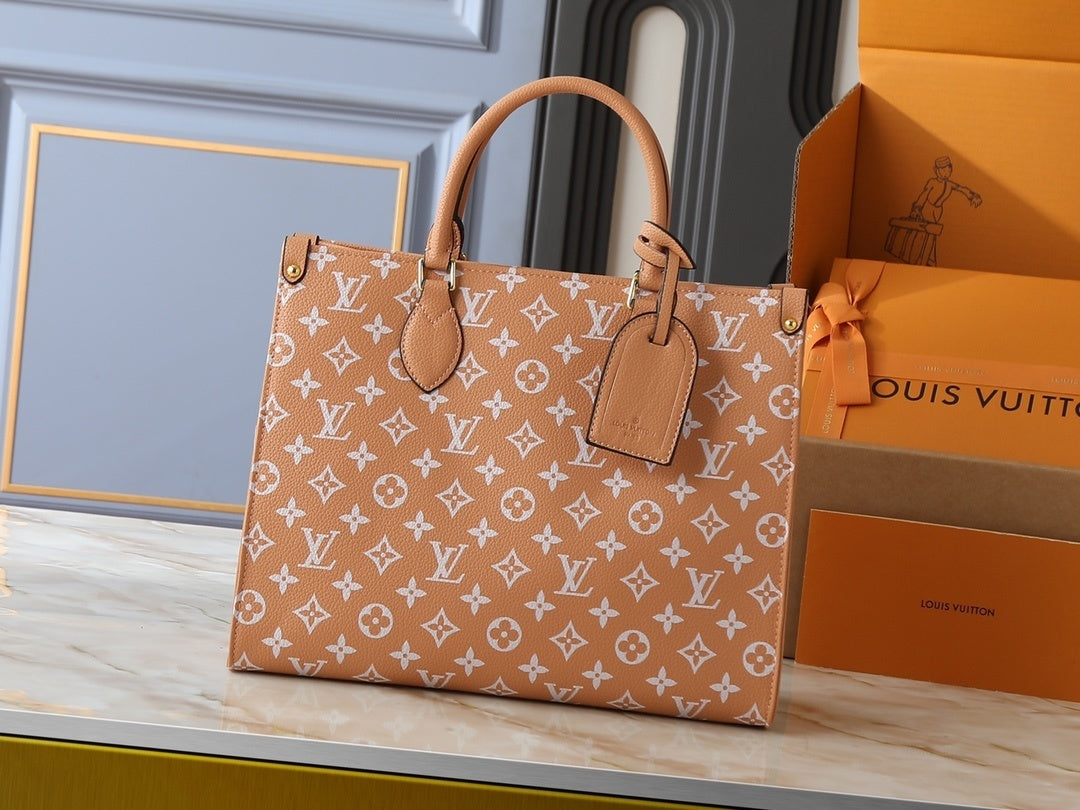 Monogram Orange/White On the Move Totes
