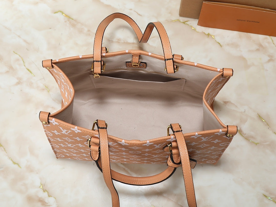 Monogram Orange/White On the Move Totes