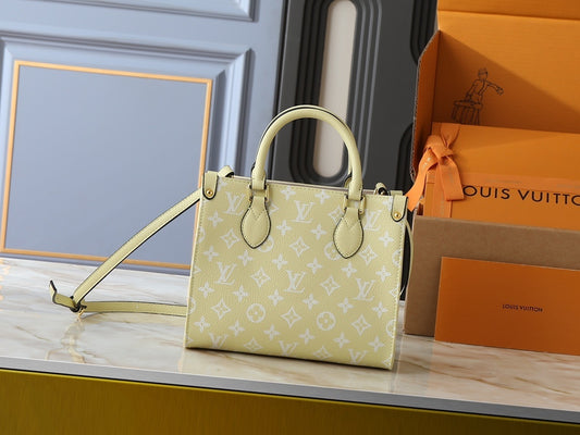 Monogram Yellow/White On the Move Totes