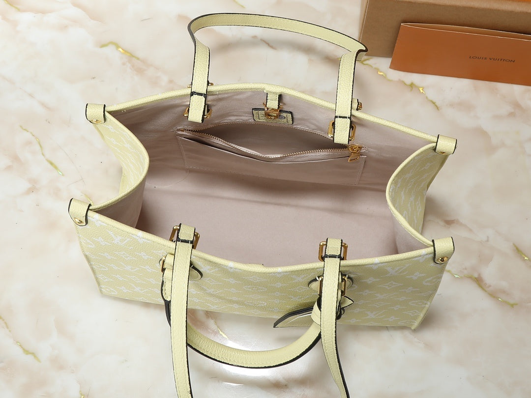 Monogram Yellow/White On the Move Totes