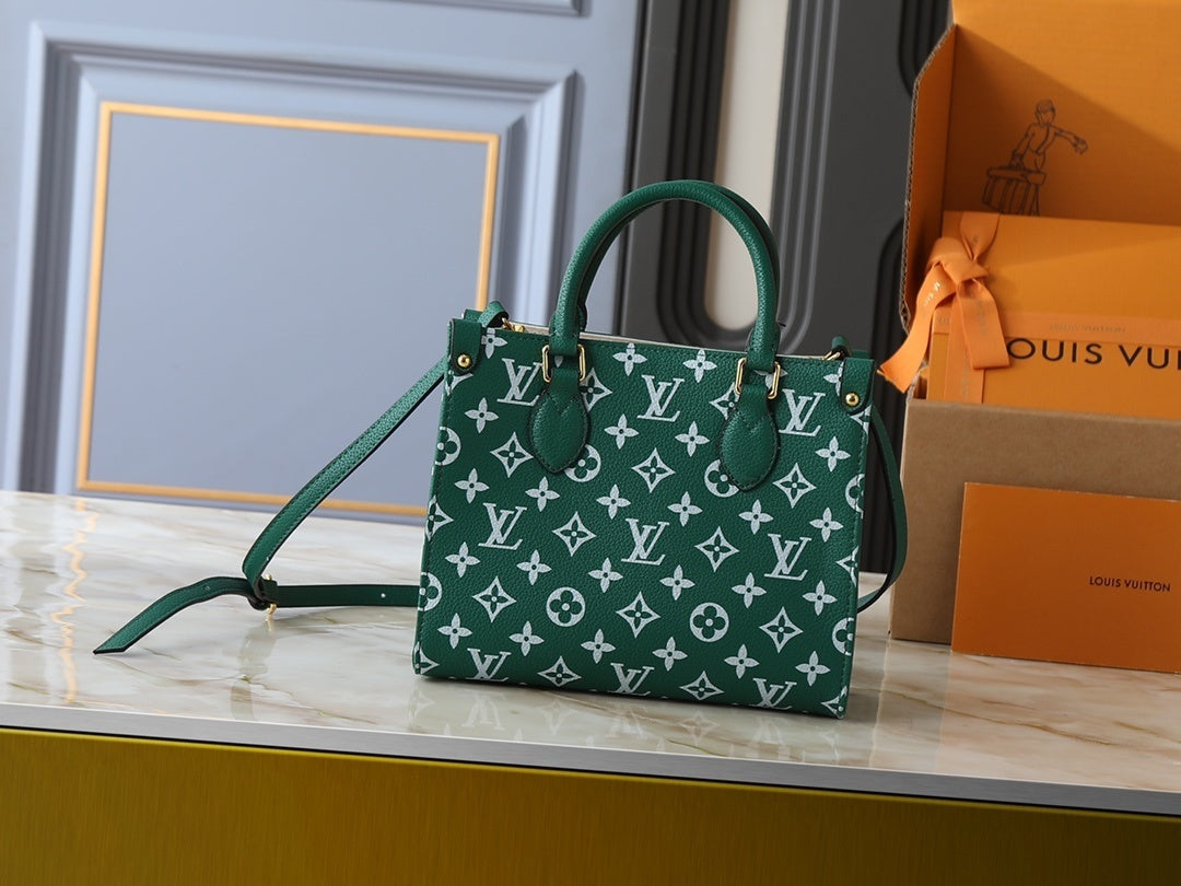 Monogram Dark Green/White On the Move Totes