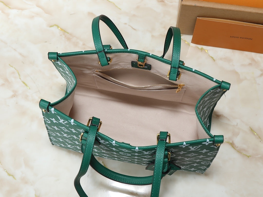 Monogram Dark Green/White On the Move Totes