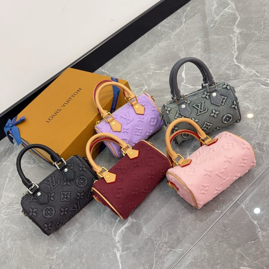 Denim Monogram Mini Duffle Bags (16cm)