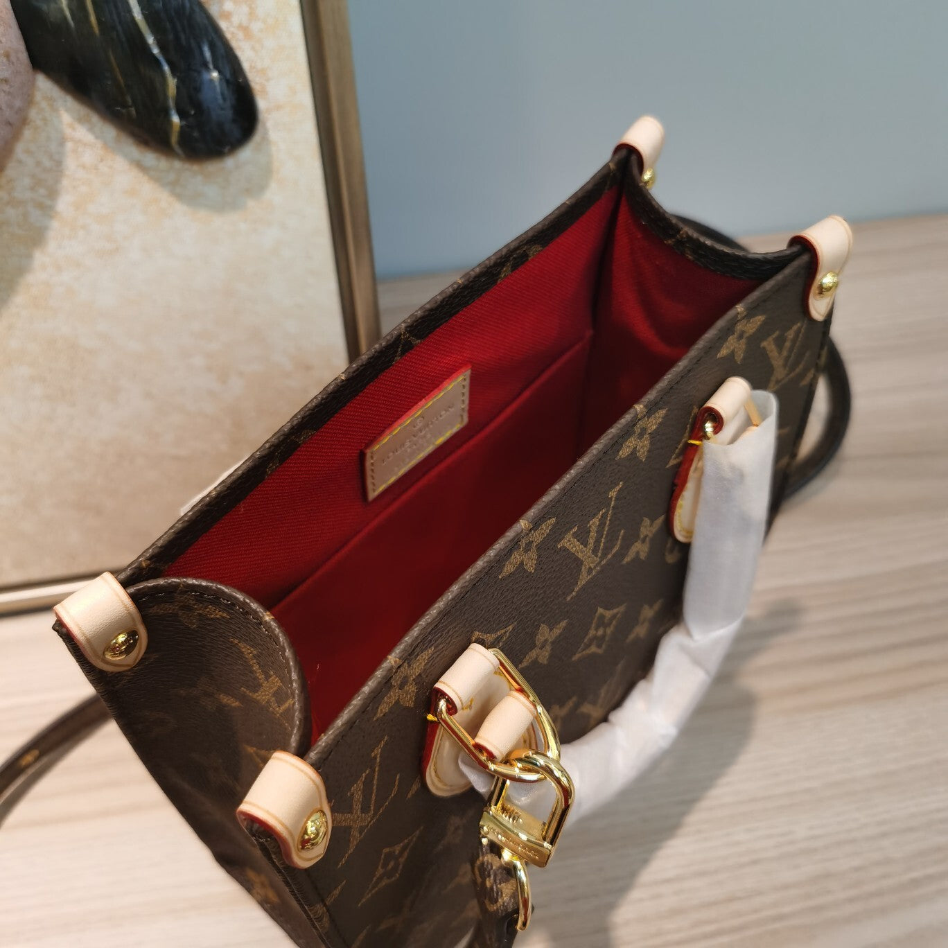 Brown Monogram Halo Tall Tote