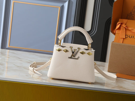 Cream/Gold Monogram Cappuccino Bags