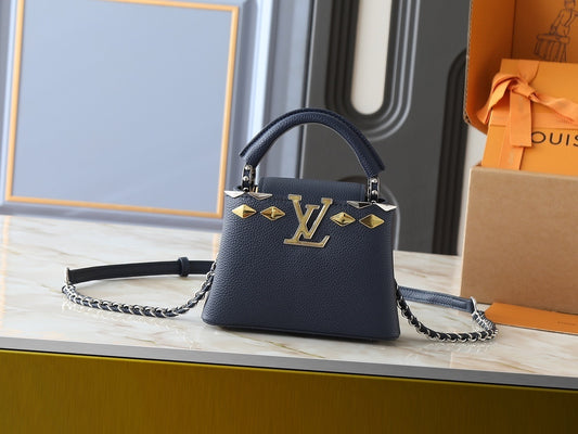 Navy/Gold/Silver Monogram Cappuccino Bags