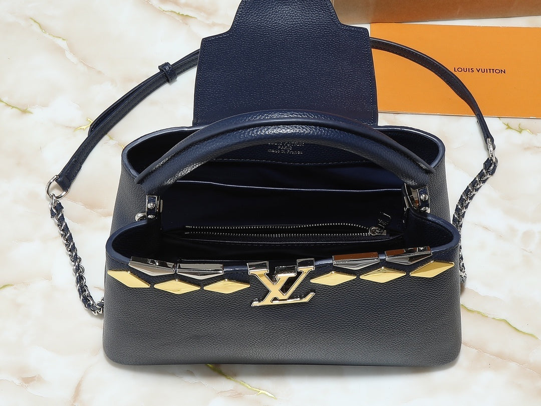 Navy/Gold/Silver Monogram Cappuccino Bags