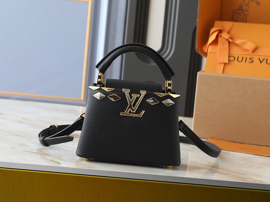 Black/Gold Monogram Cappuccino Bags