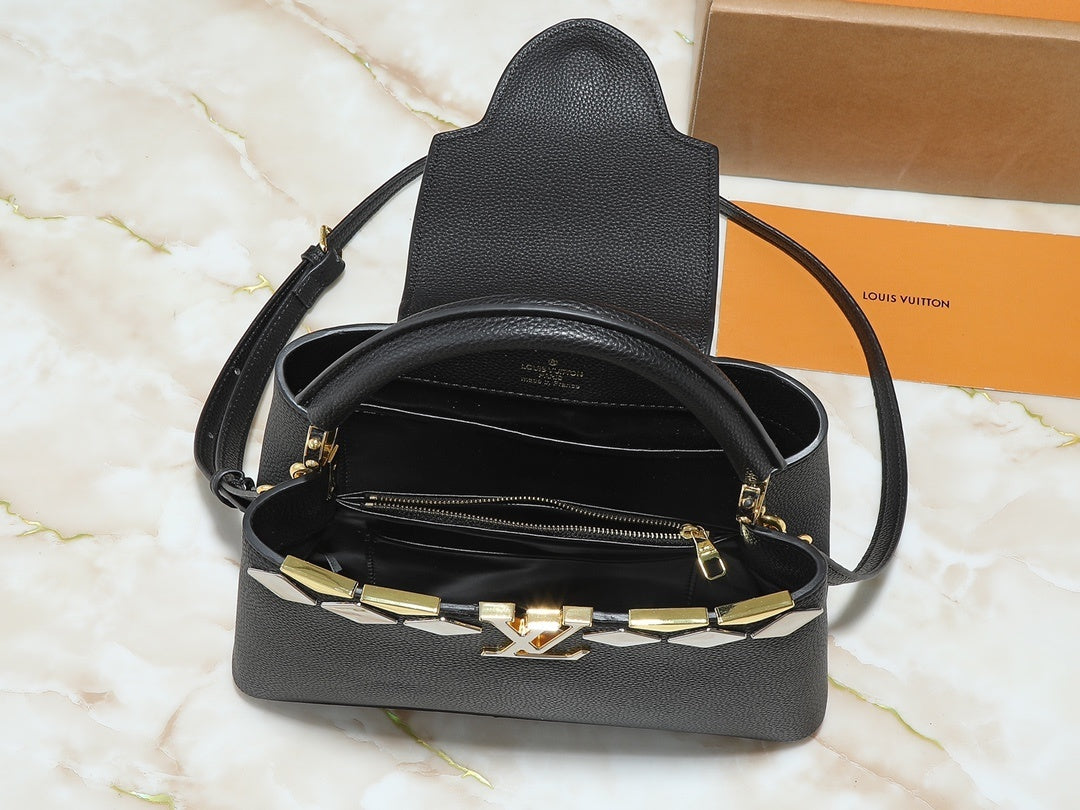 Black/Gold Monogram Cappuccino Bags