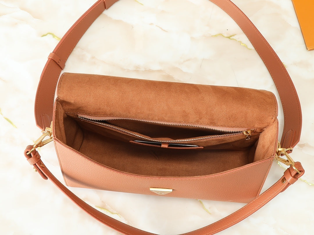 Monogram Leather Gold Twist Shoulder Bags