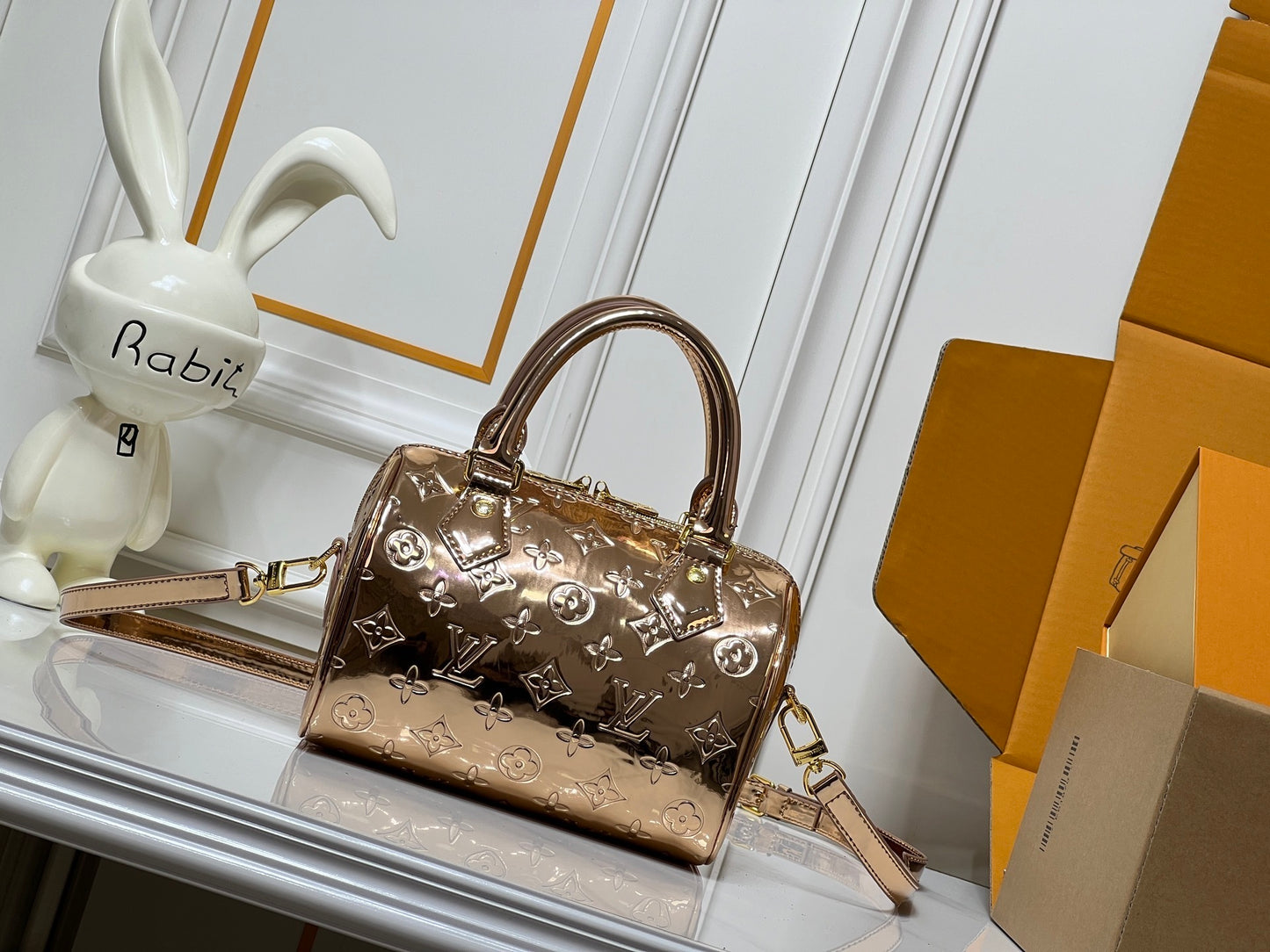 Gold Monogram Mini Duffle Bag (20cm)