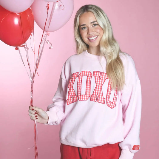 Lulu Mac XOXO Pink/Red Gingham Sweatshirt
