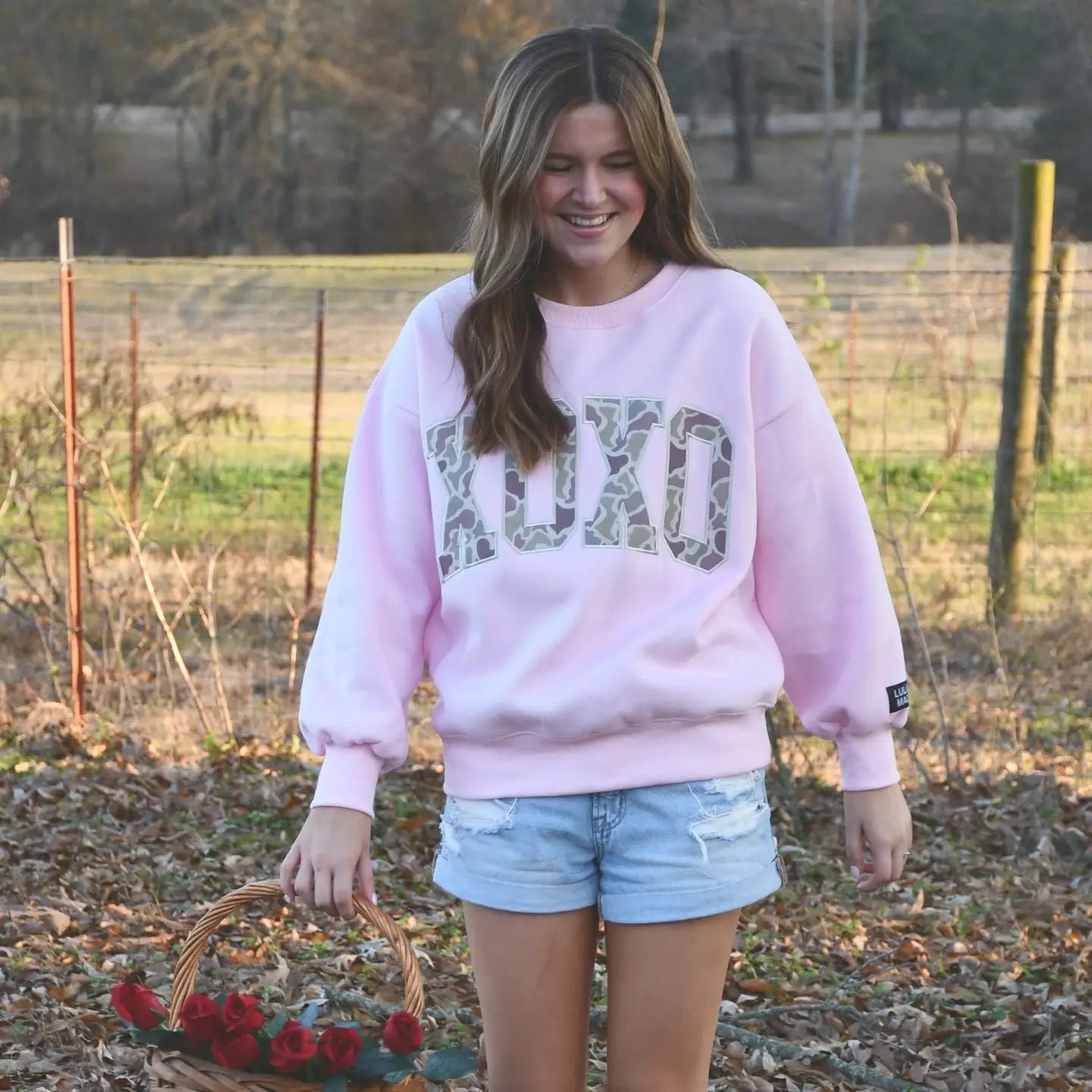 Lulu Mac XOXO Pink/Camo Sweatshirt