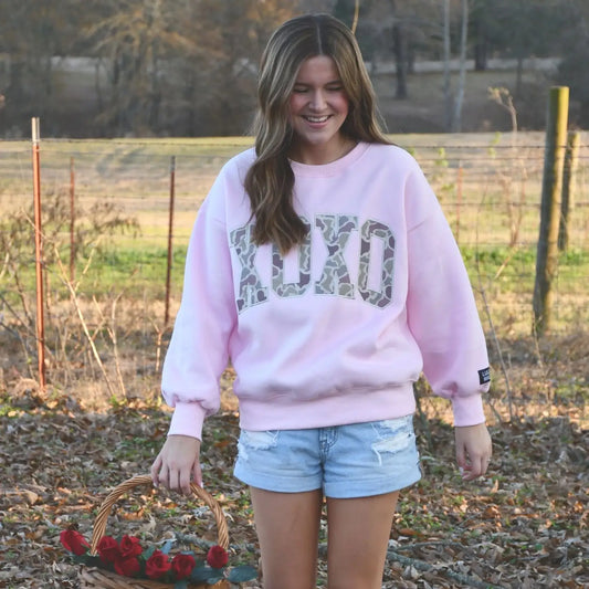Lulu Mac XOXO Pink/Camo Sweatshirt