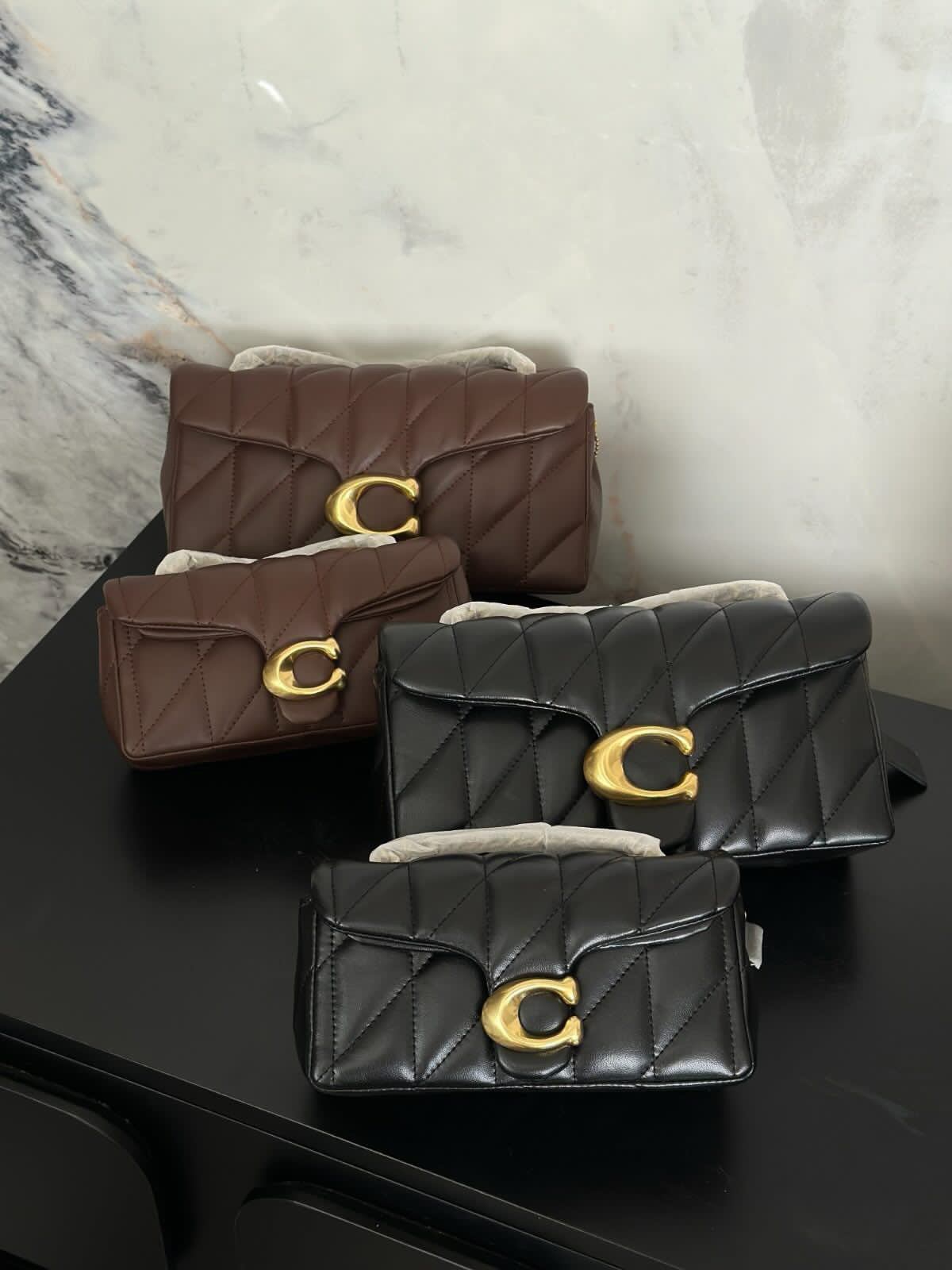 Signature C Smooth Quilted Tab Bags