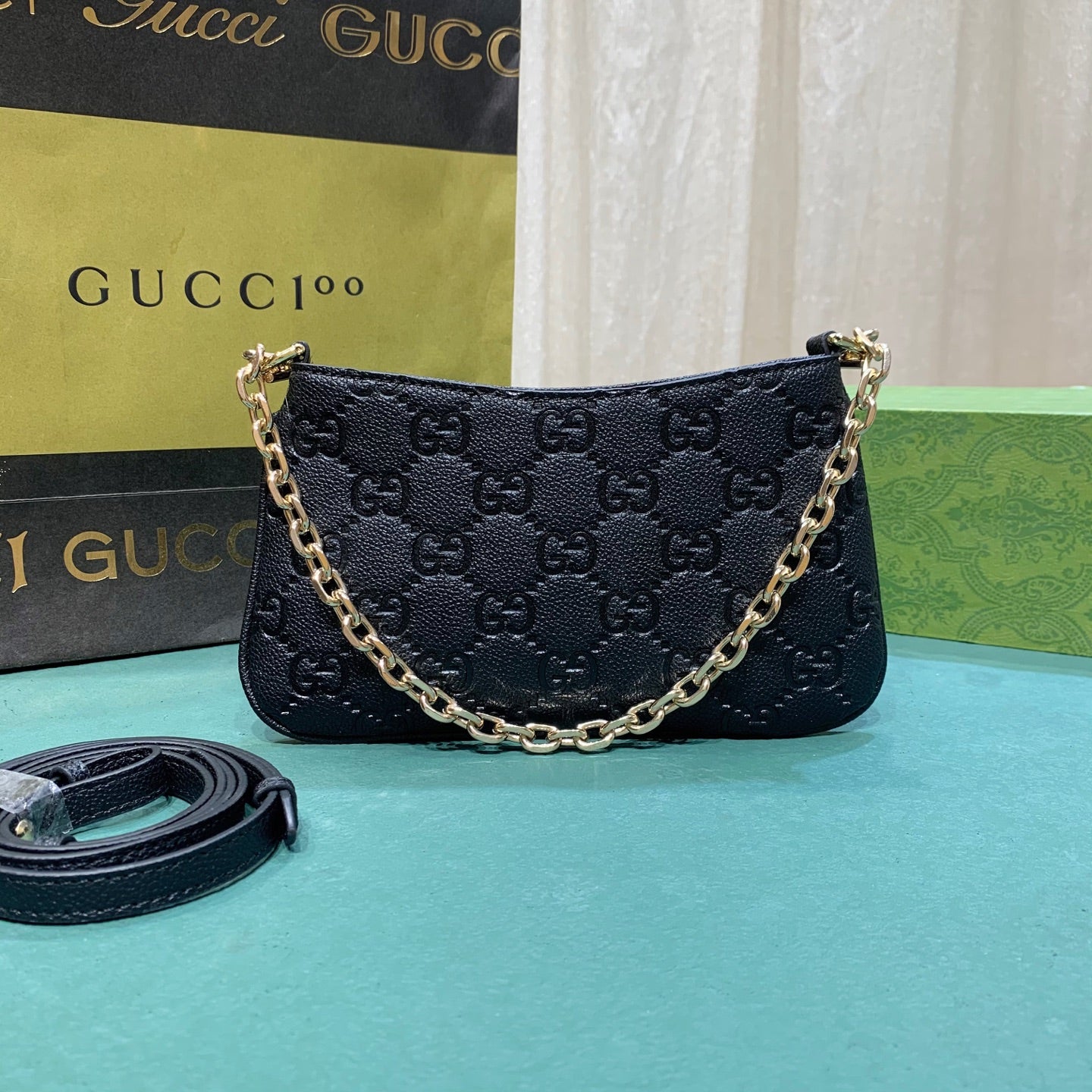 Double G Black Clutch Bags
