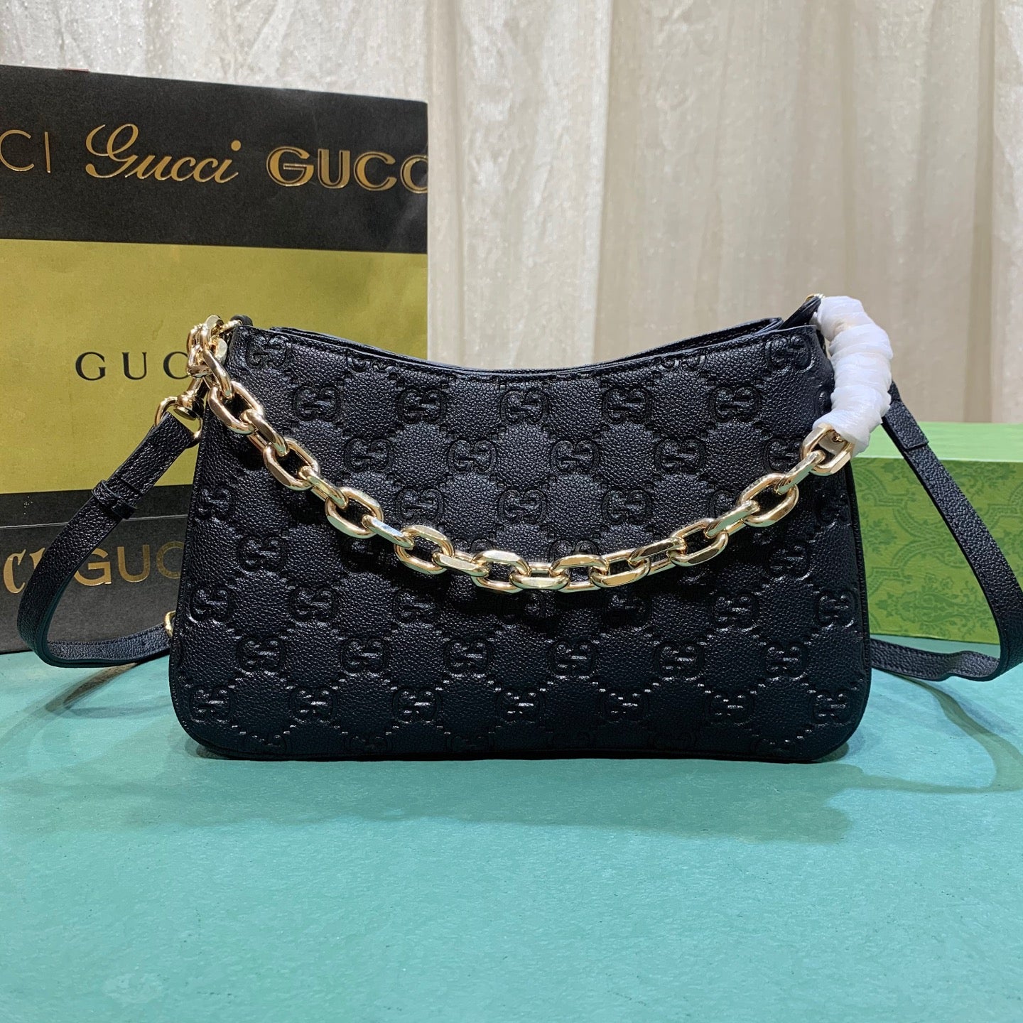 Double G Black Clutch Bags
