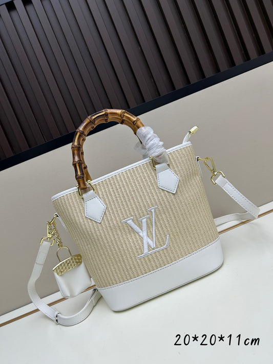 Monogram Woven Tote Bags