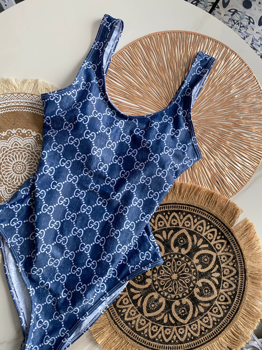 Double G Blue One-Piece Bathing Suit