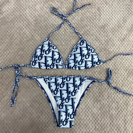 💿 Light Blue/Navy Bikini Bathing Suit