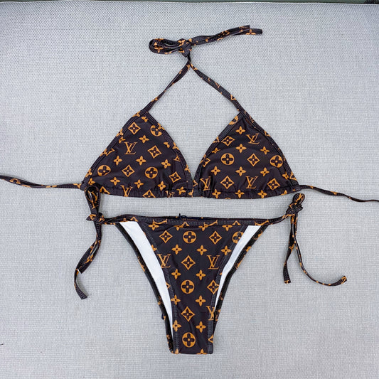Brown Monogram Bikini Bathing Suit