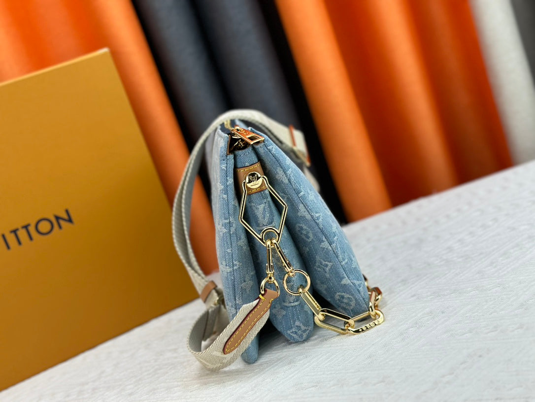 Light Blue Denim Cousin Bags