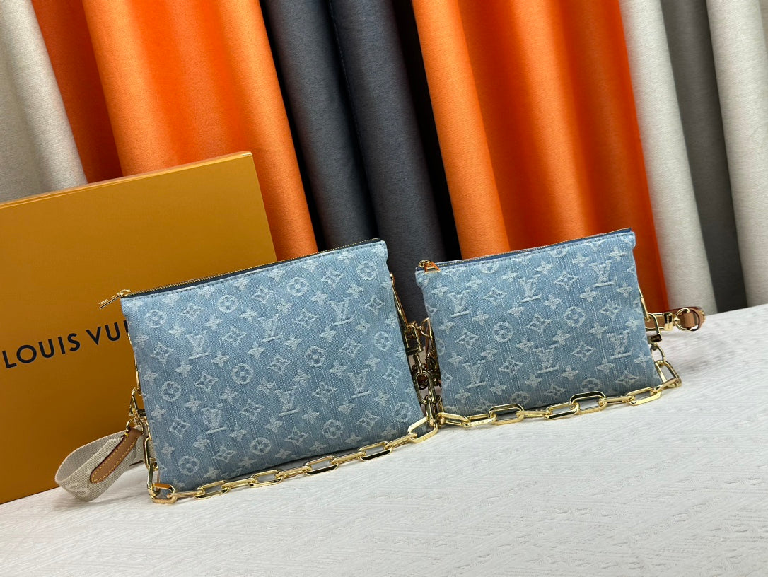 Light Blue Denim Cousin Bags