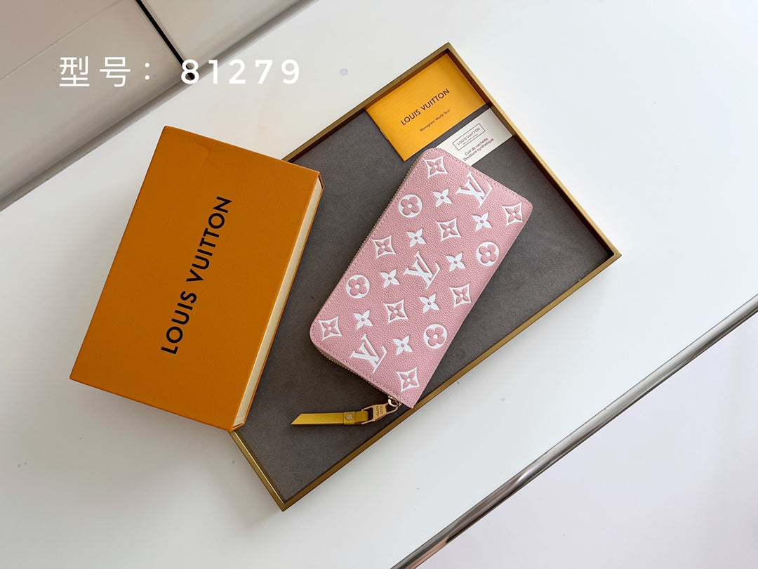 Monogram Pink/White Zip Wallet