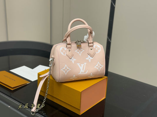 Peach/White Monogram Mini Duffle Bag (20cm)