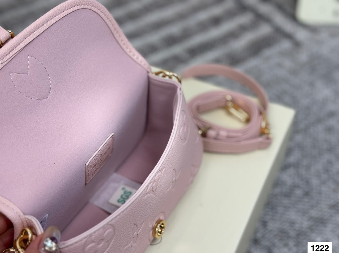 Pink Monogram Mini Saddle Crossbody Bag