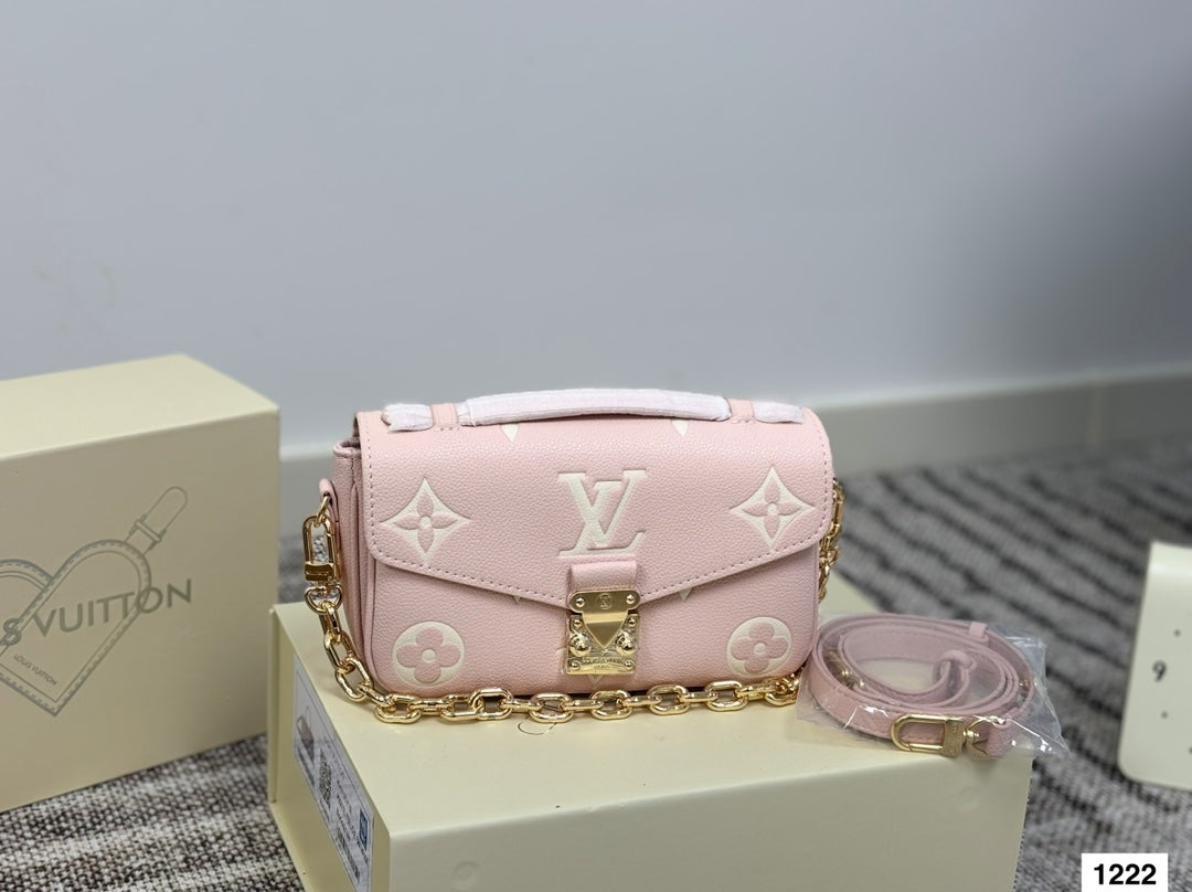 Pink Monogram Mini Signature Snap Bags