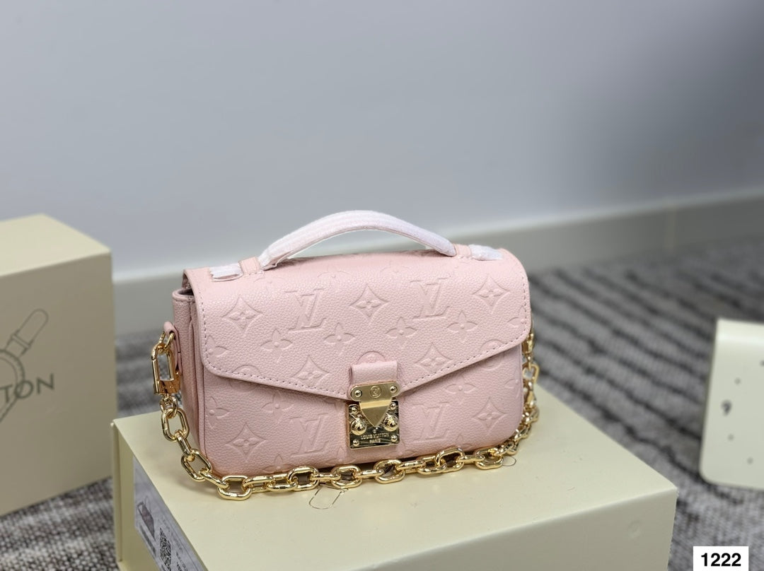 Pink Monogram Mini Signature Snap Bags